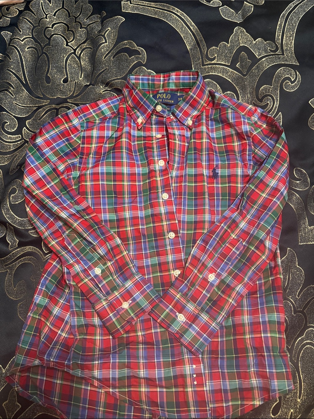 Polo by Ralph Lauren Red and Green Plaid Button-Down Shirt